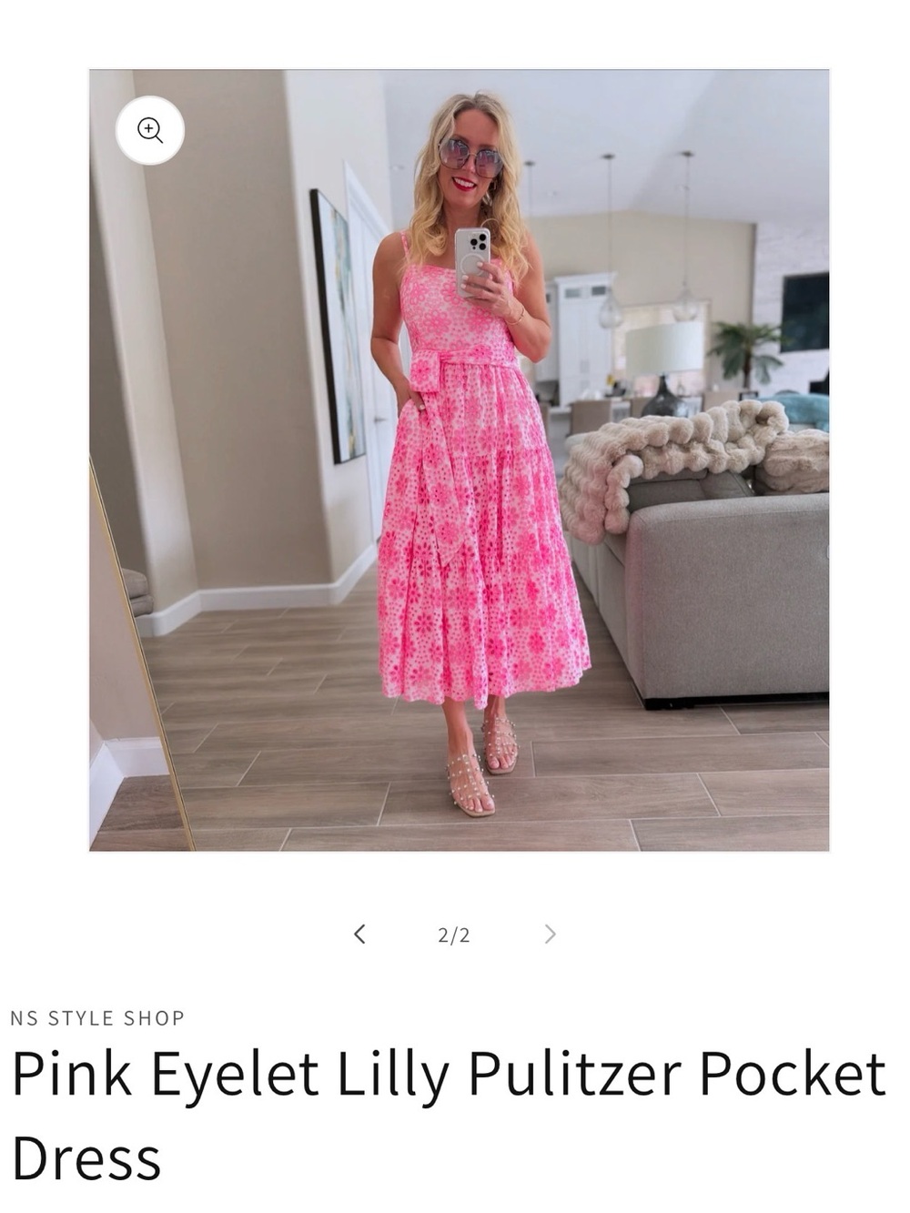 NWT Lilly Pulitzer Funflower Eyelet Pink Floral Tiered Sundress 16 - Picture 9 of 16